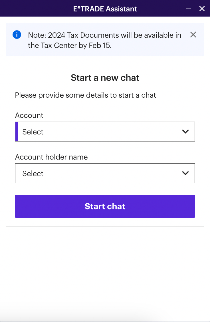 E*Trade Chatbot