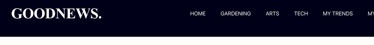 Navigation bar of GoodNews