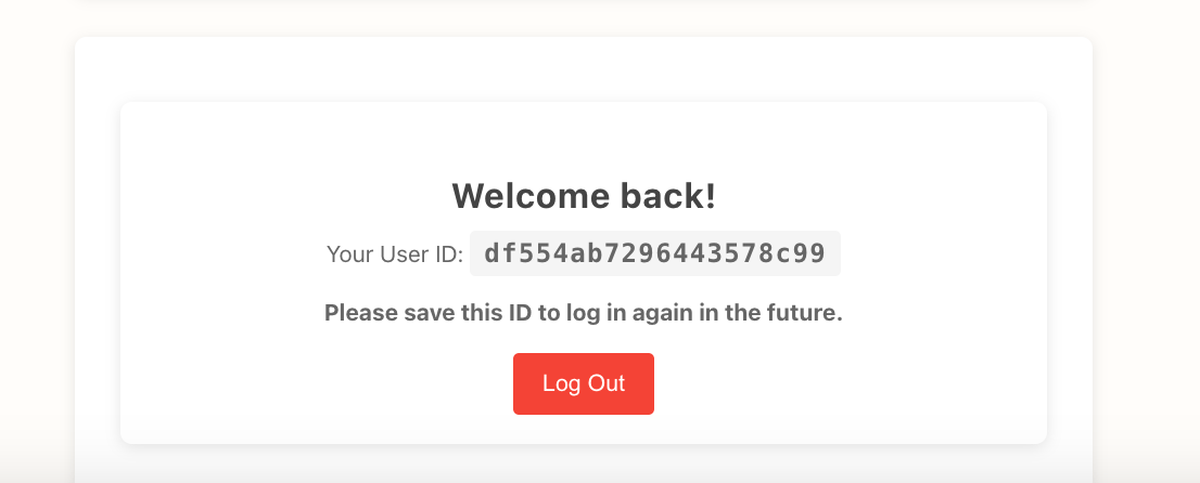 No tracking login screen